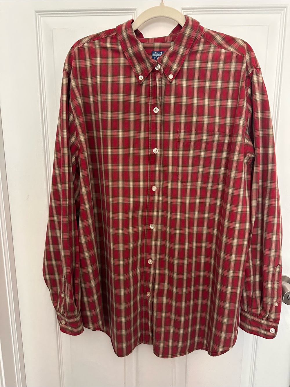 Woman’s Vintage Label Lane Bryant Classic Red Plaid Button-Down Shirt Sz:22/24